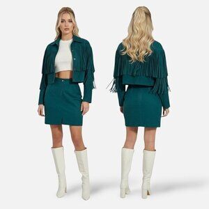 True Vintage 80's COSA NOVA Genuine Suede Leather Skirt